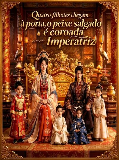Capa da minissérie Quatro filhotes chegam à porta, o peixe salgado é coroada Imperatriz